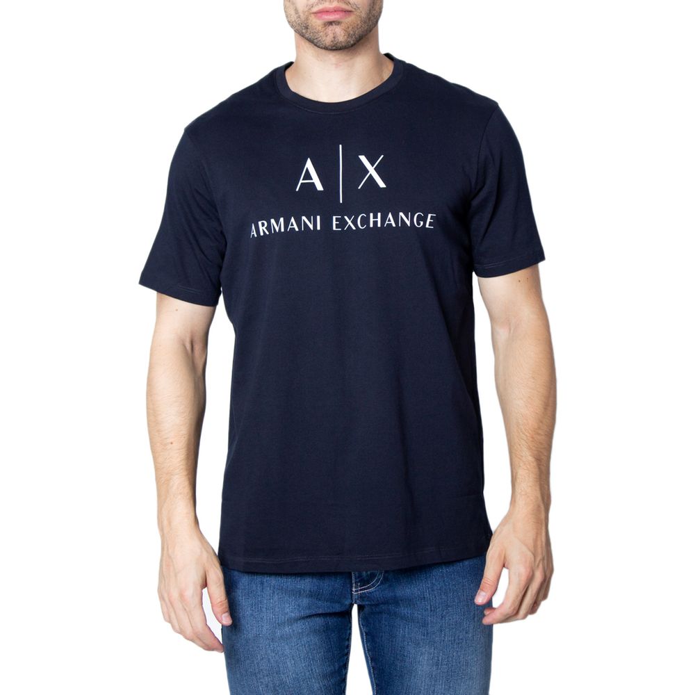 

Синяя хлопковая футболка Armani Exchange