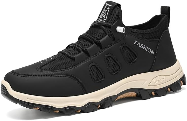 

Мужские туристические кроссовки для активного отдыха, беговые кроссовки по пересеченной местности, противоскользящие обувь для путешествий и прогулок, легкая спортивная обувь для треккинга, осенние Qacksv, черный