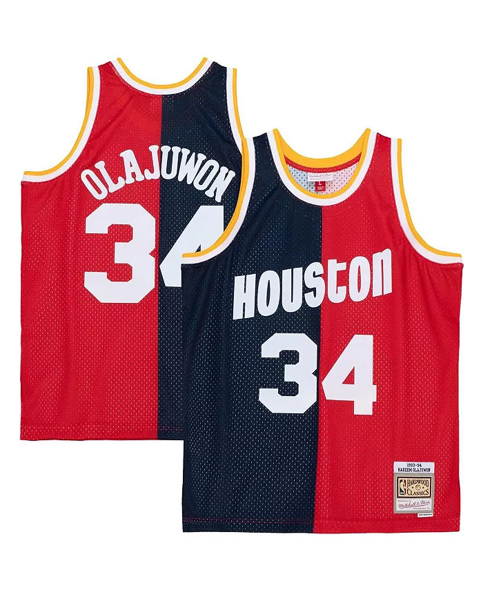 

Мужская баскетбольная футболка Houston Rockets Hardwood Classics 1993-94 Split Swingman, модель Hakeem Olajuwon, цвета темно-синий и красный, размеры Big and Tall Mitchell & Ness