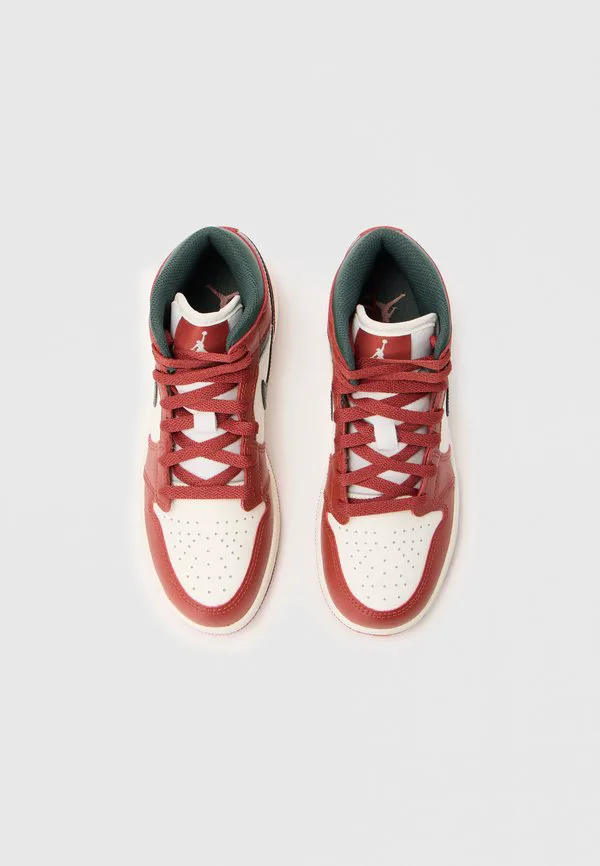 Кроссовки air jordan 1 mid унисекс Jordan, Sail/Midnight Green/Pure Platinum-Coloured/Redstone — фото 4