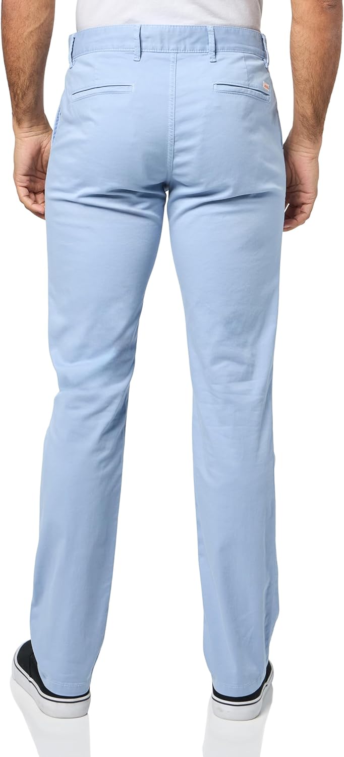 BOSS Мужские техно-твиловые брюки-чинос Slim Fit, Forever Blue — фото 2