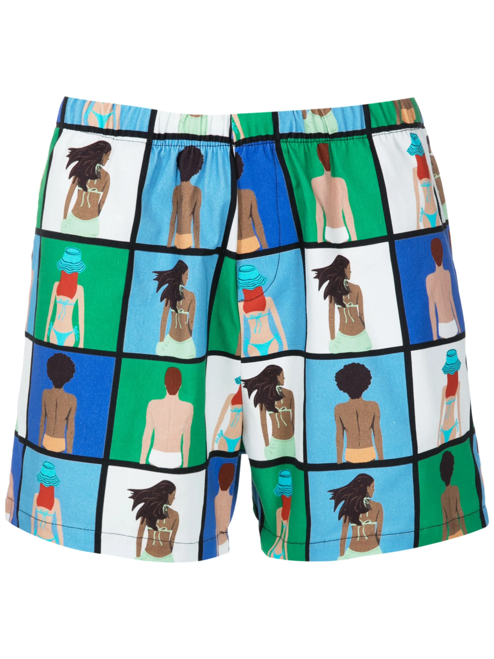 

Шорты с эластичным поясом и графичным принтом Amir Slama, белый