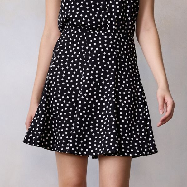 

Женская мини-юбка со вставками Lc Lauren Conrad, цвет black cheery dot