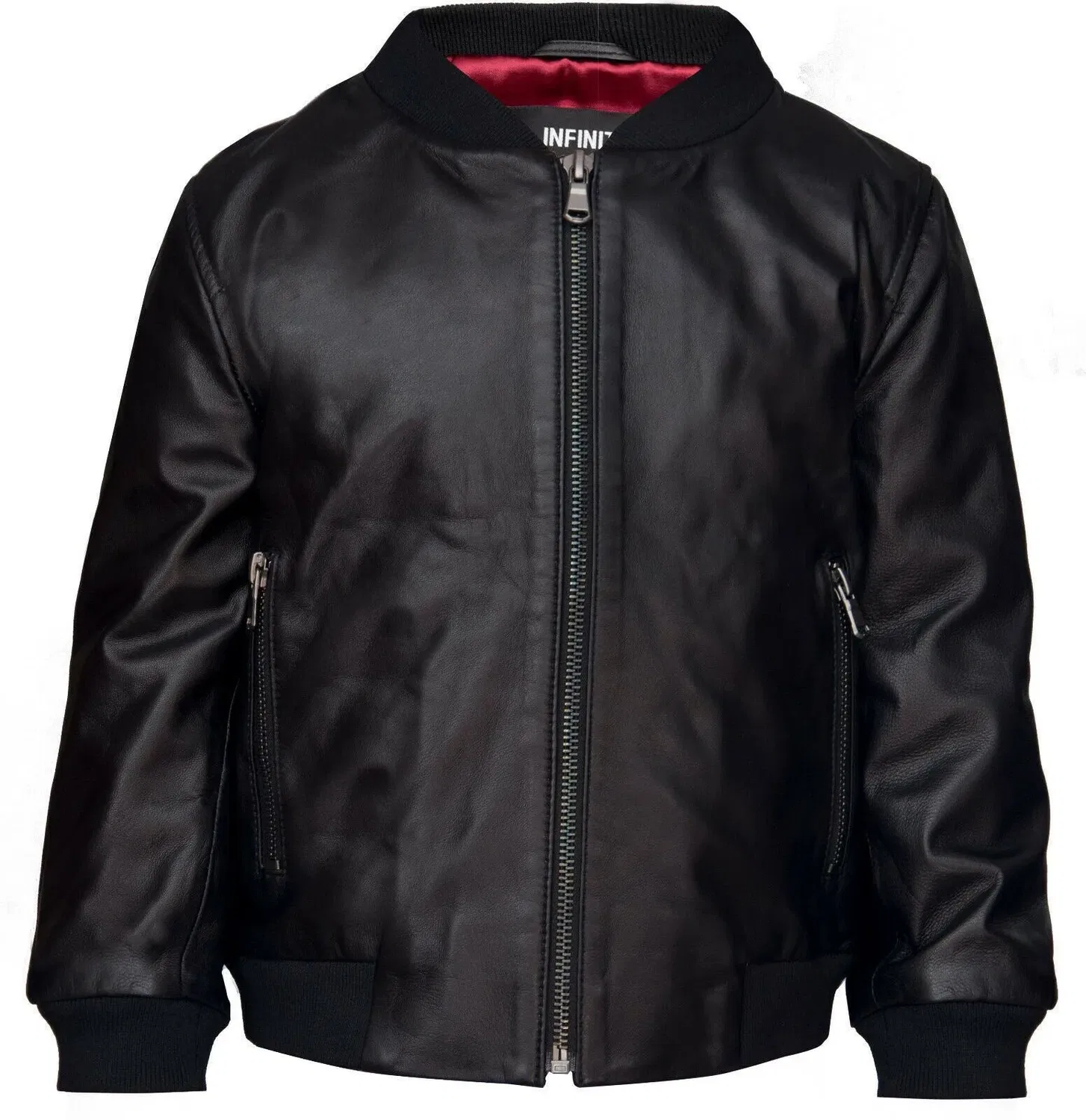 Кожаная бомбер-куртка для детей Infinity Leather, черный