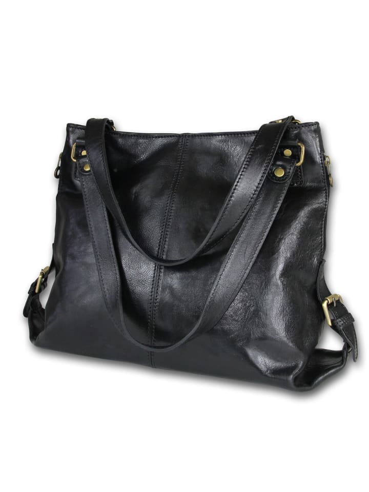 

Кожаная сумка через плечо, дамская сумочка, сумка-шоппер Toscanto, черная, примерно 40 см Toscanto