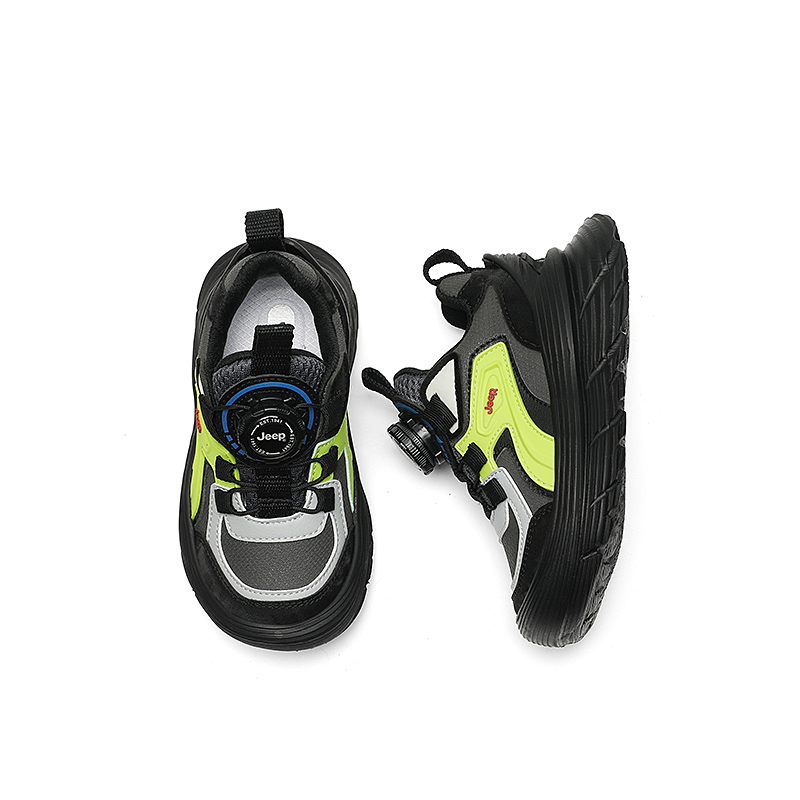 Низкие детские беговые кроссовки Elf Yellow/Obsidian Black Kids' Jeep, Elf желтый/Obsidian черный — фото 4