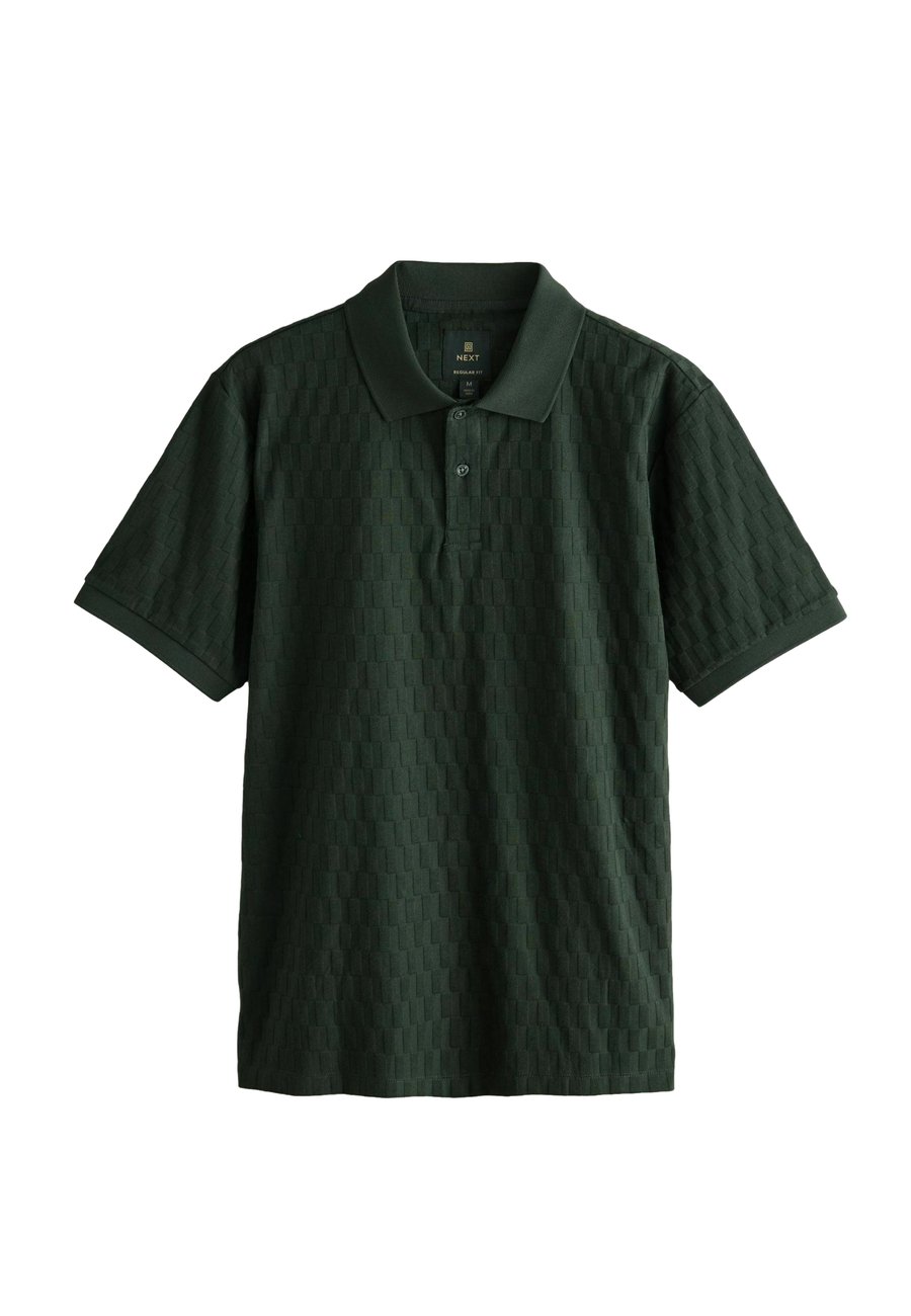 Поло Next ZIP NECK SMART REGULAR FIT, Olive Green/Green