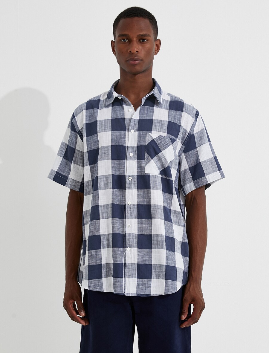 

Удобная рубашка на пуговицах Koton, цвет Navy/mottled blue
