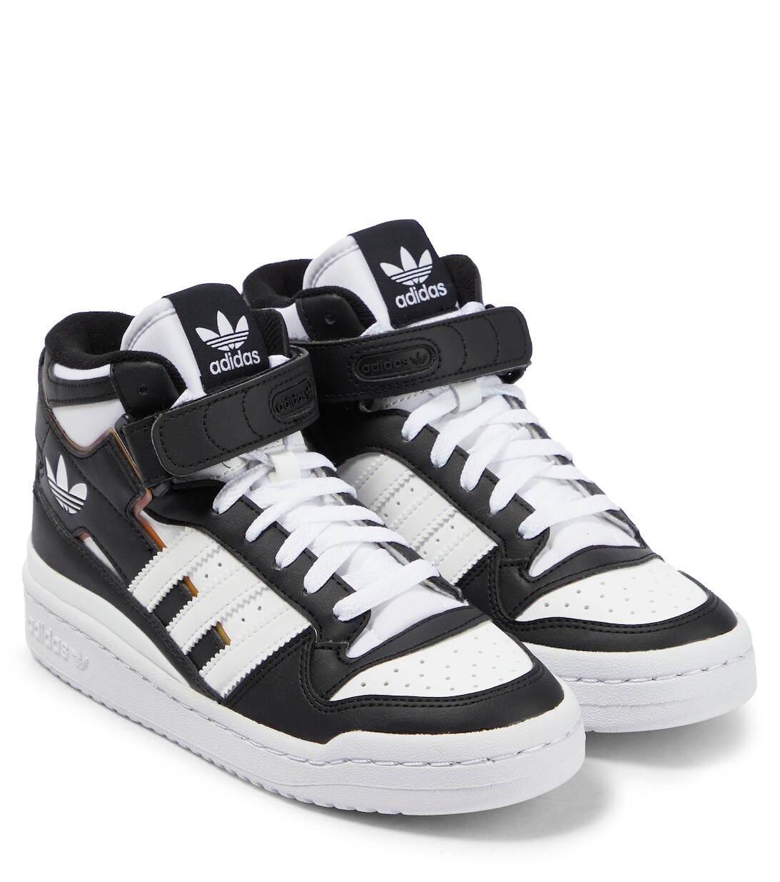 

Высокие кожаные кеды Forum Adidas Originals, черный