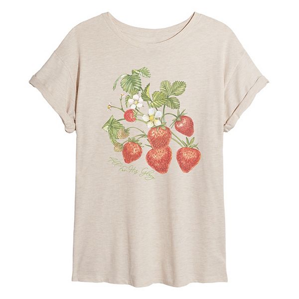 

Футболка Juniors' all for his glory strawberry oversized Licensed Character