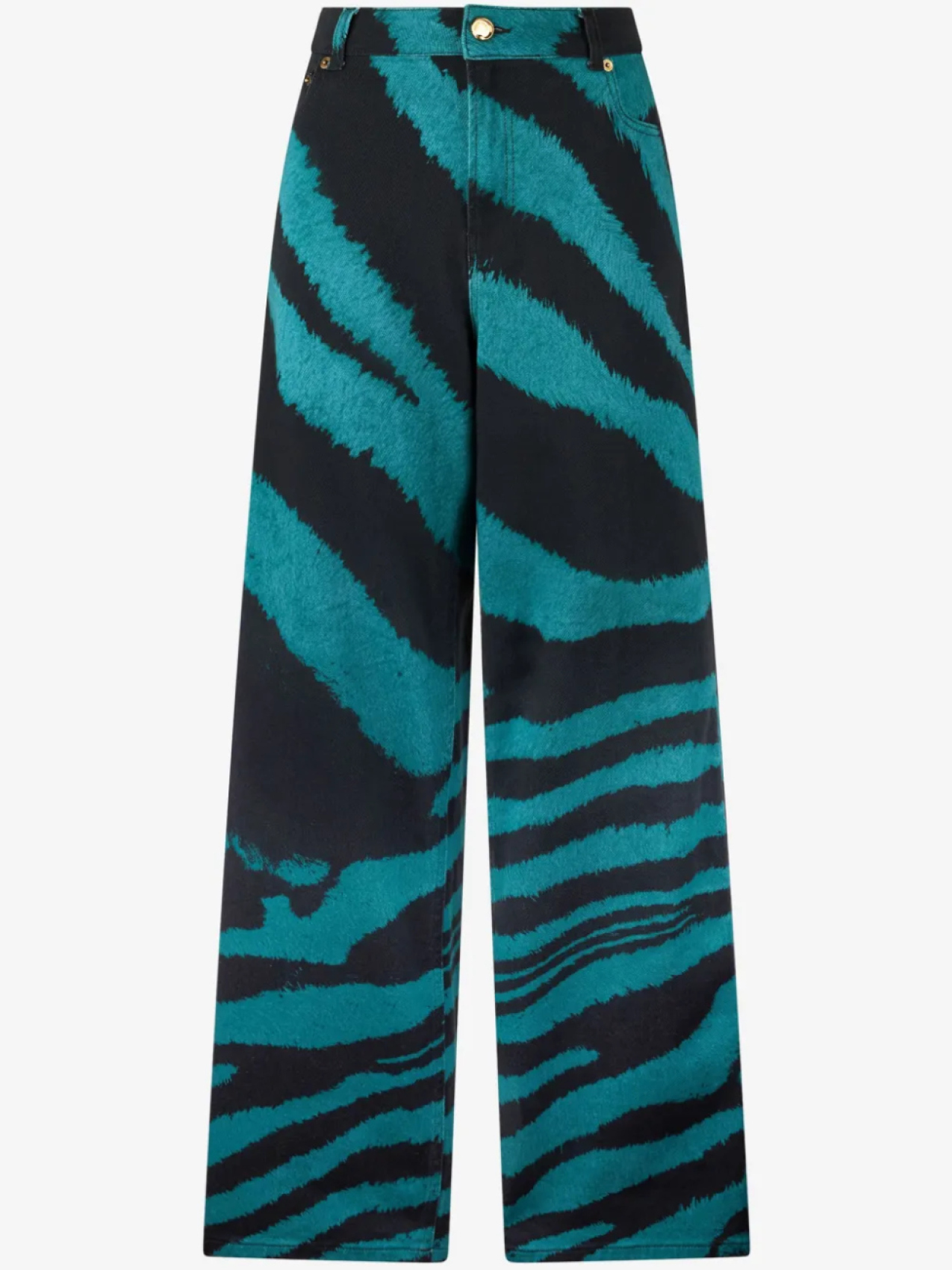 

Брюки с принтом Zebra Tribute Roberto Cavalli, черный