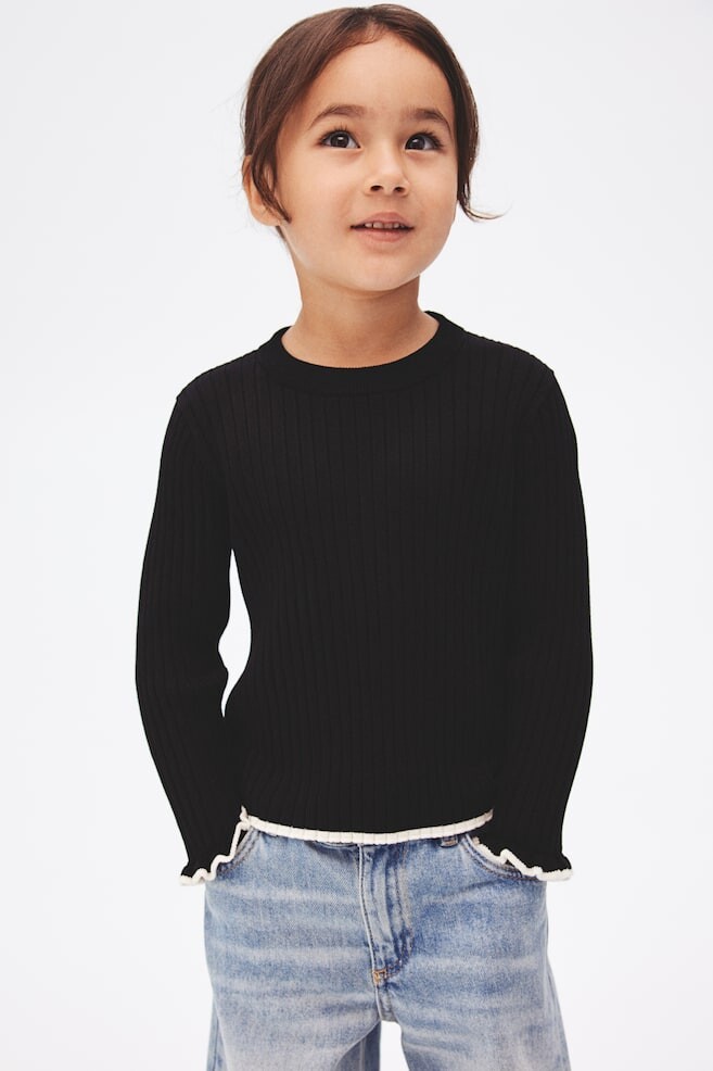 

Ребристый свитер H&M, черный