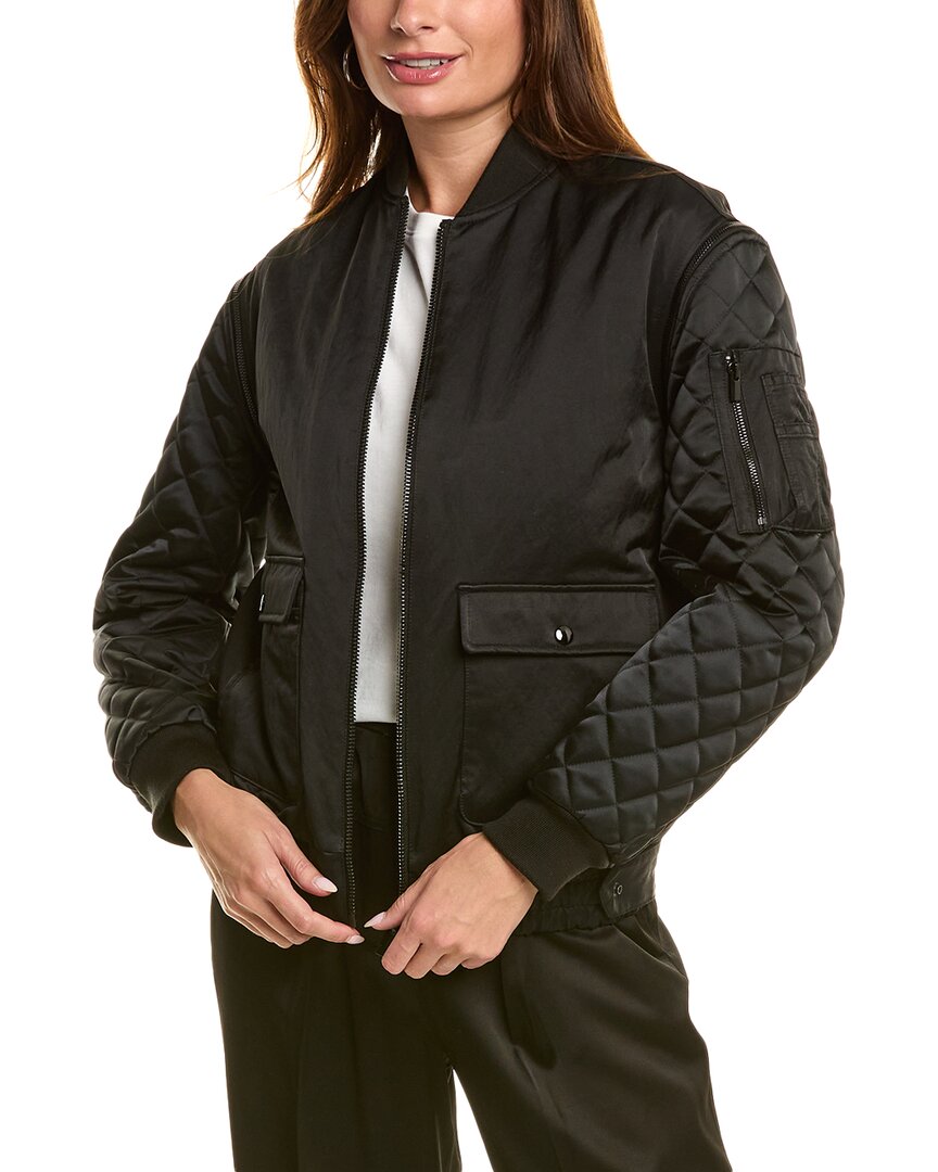 

Куртка-бомбер Kooples со стегаными рукавами The Kooples, черный
