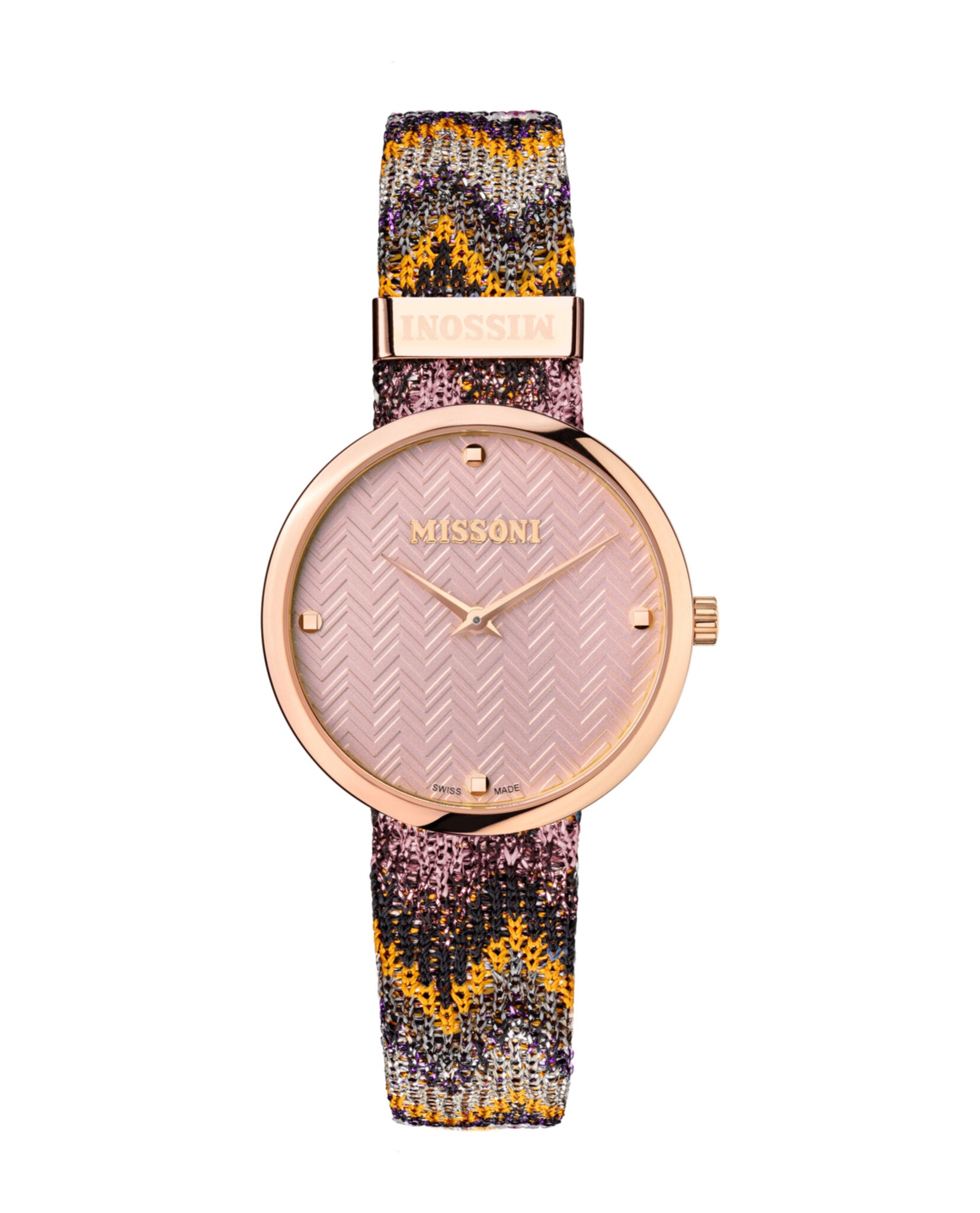 

Кожаные часы Missoni M1, мультиколор/розово-золотой/розовый
