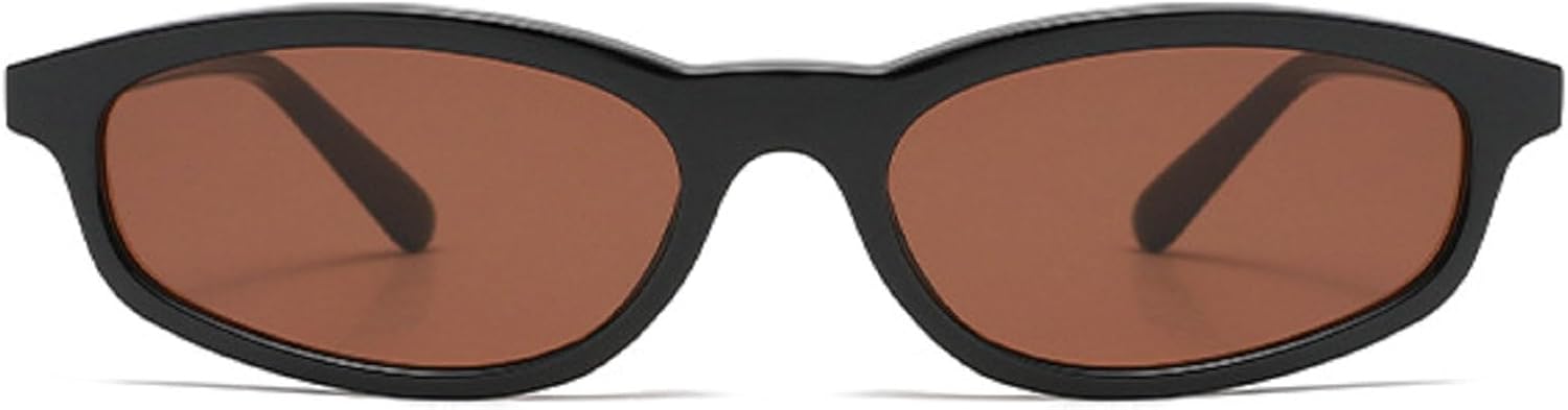 

Женские солнцезащитные очки «кошачий глаз» в маленькой оправе, овальные солнцезащитные очки, винтажные очки, модные женские солнцезащитные очки 2025 года mincl, Black Brown