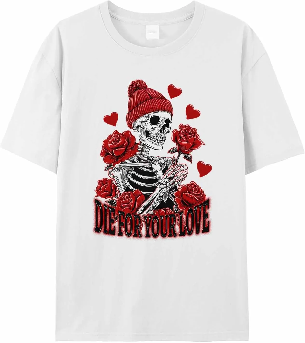 

Мужская футболка с принтом Skull Rose Flower Heart jdudh