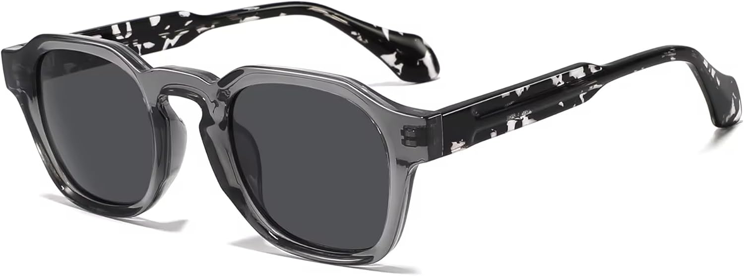 

Ретро-солнцезащитные очки квадратной формы с поляризацией, защита от УФ-излучения UV400, оправа из ацетата ручной работы, модный роскошный стиль для женщин Generic, Grey