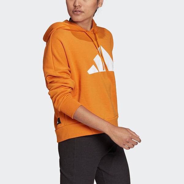 Толстовка (WMNS) adidas FUTURE ICONS Hoodie 'Orange', оранжевый — фото 4