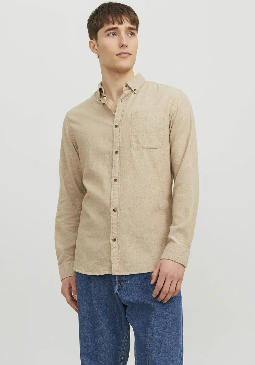 

Рубашка с длинными рукавами Jack & Jones "JJECLASSIC MELANGE SHIRT LS SN", цвет Oatmeal