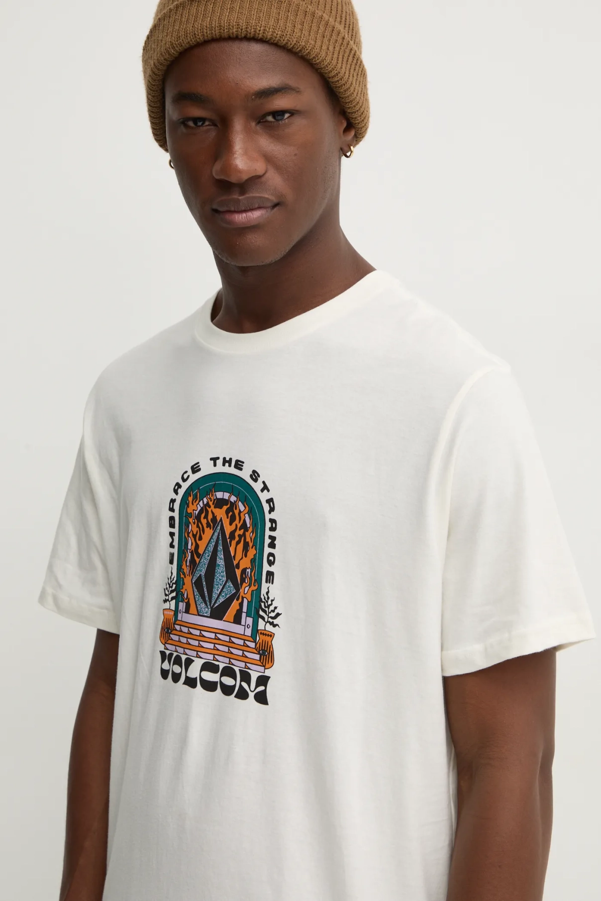 

Хлопковая футболка Volcom, бежевый