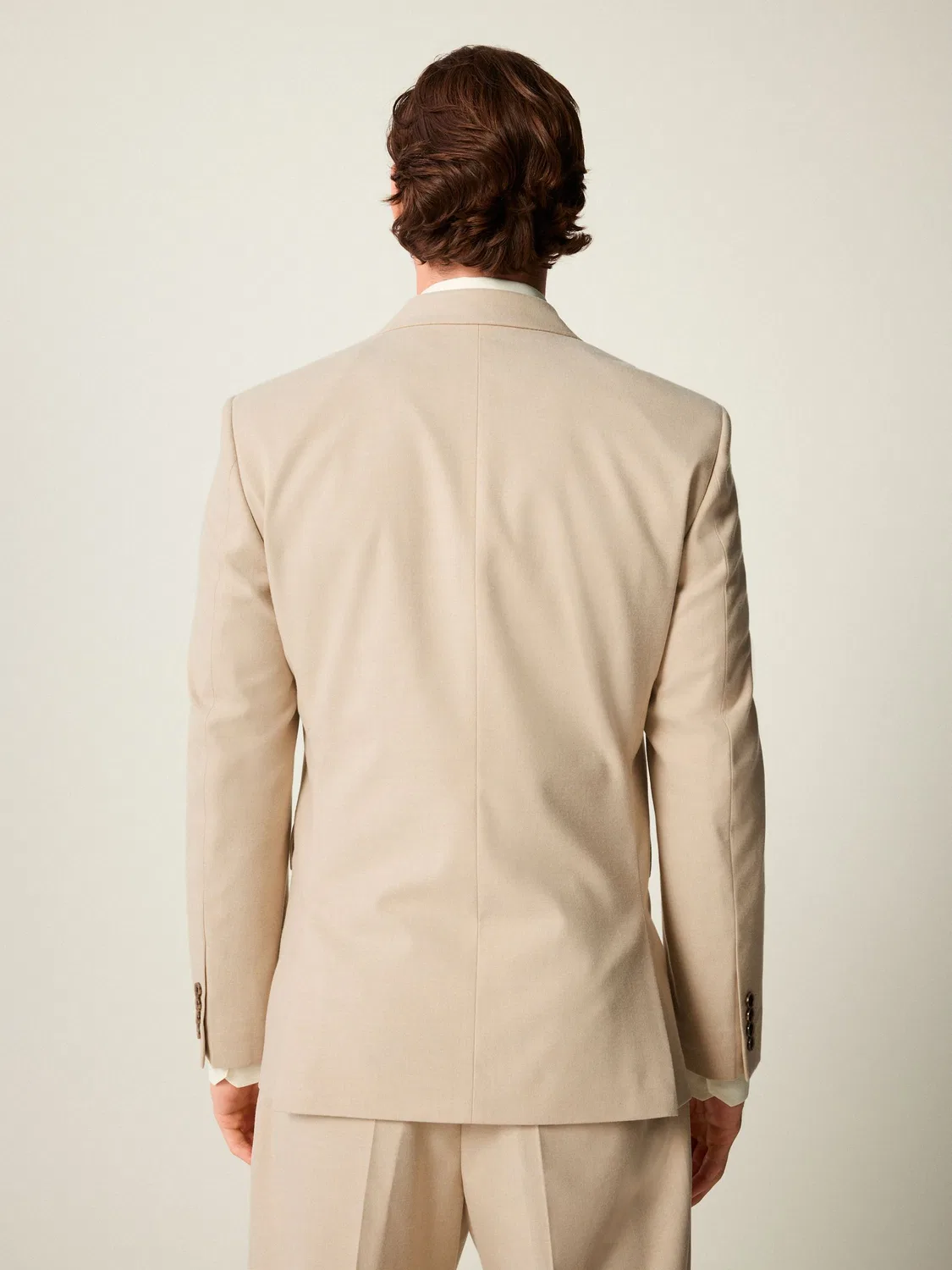 Пиджак костюмный Slim Fit фланелевый Next, нейтральный — фото 3