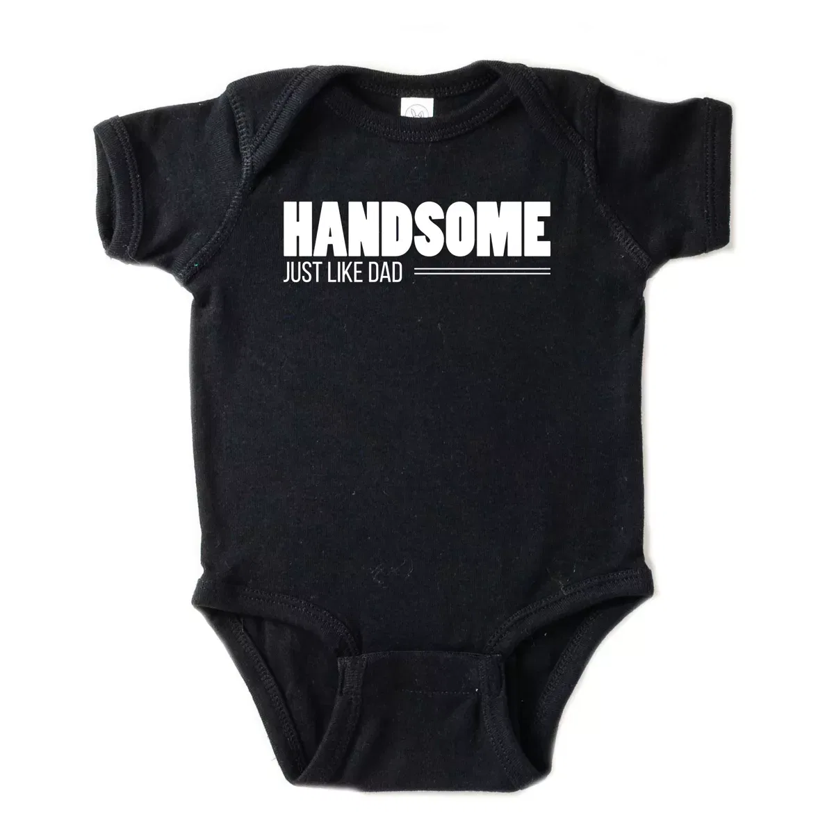 Детское боди с коротким рукавом Handsome Just Like Dad The Juniper Shop, Black