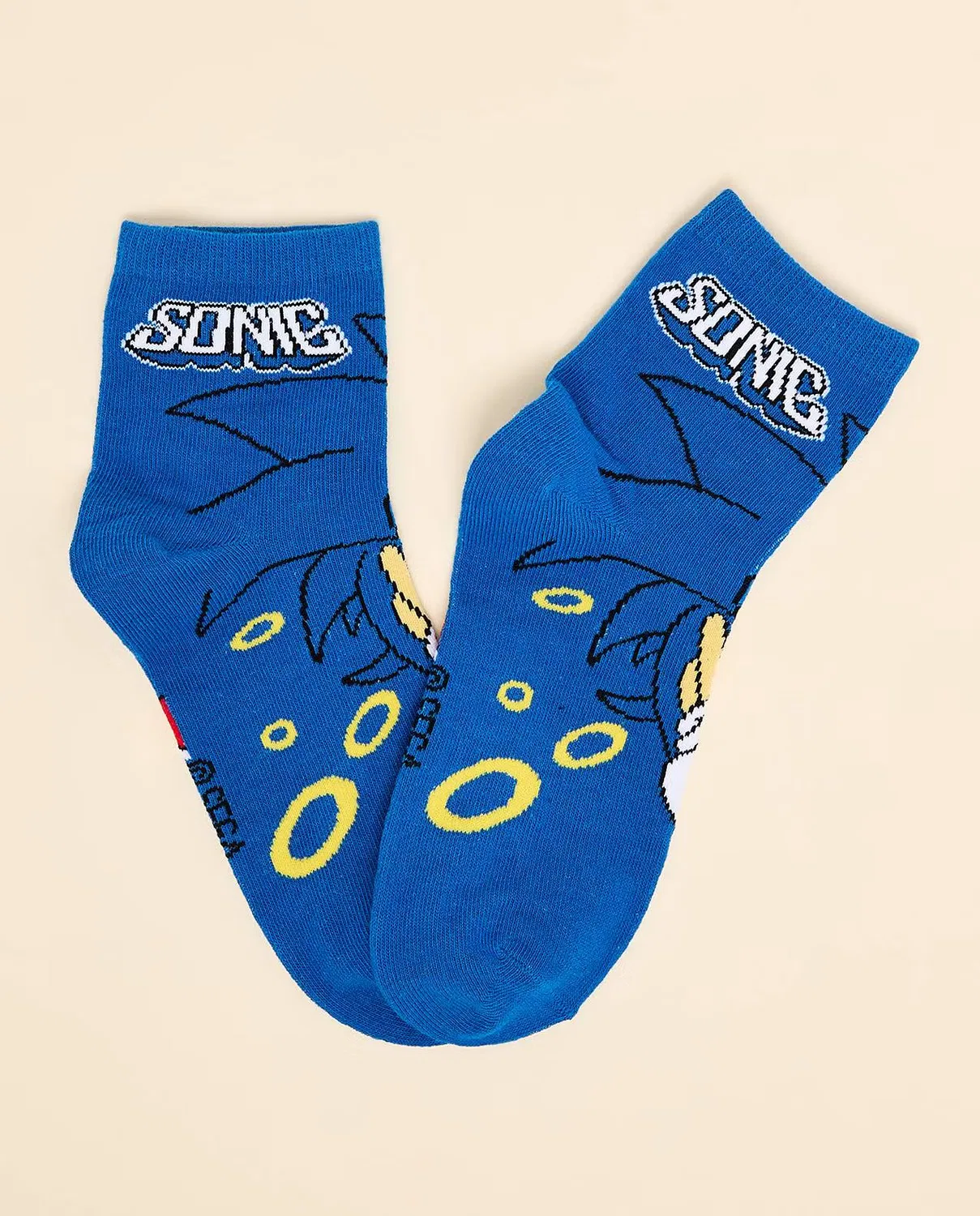 Носки-комплект с принтом Sonic, 3 пары, R&B, синий — фото 4