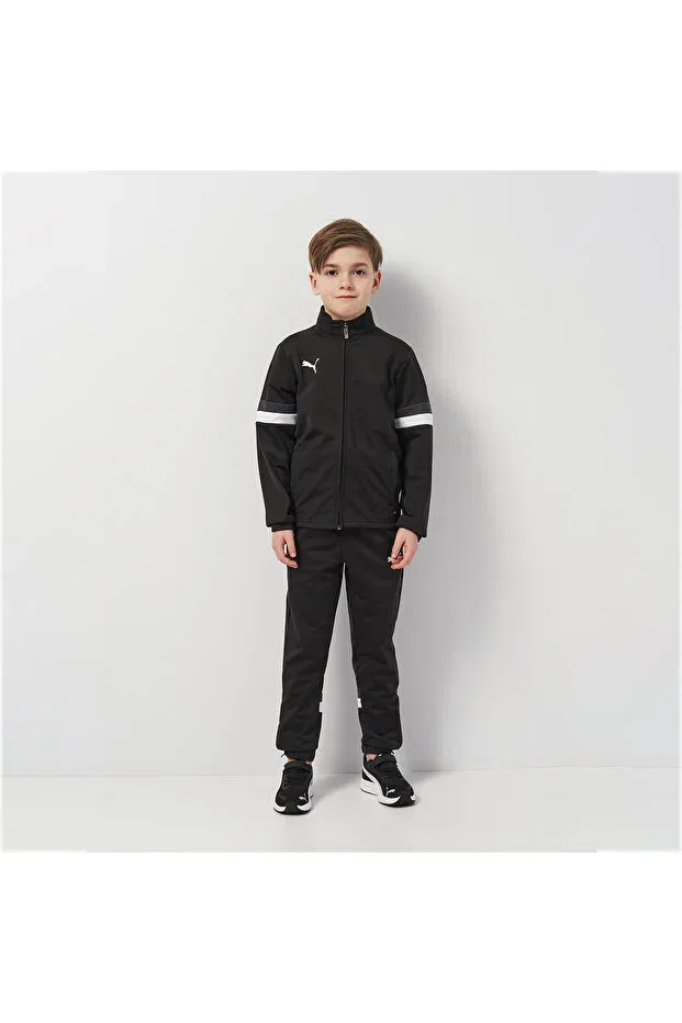 Детский спортивный костюм для девочек с принтом Team Rise Kids Puma, Black