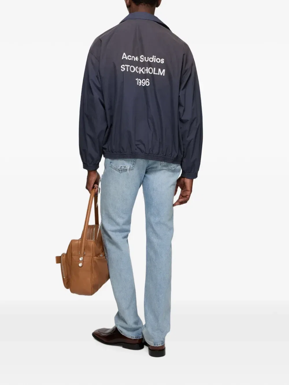 Куртка на молнии с принтом-логотипом Acne Studios, синий — фото 3