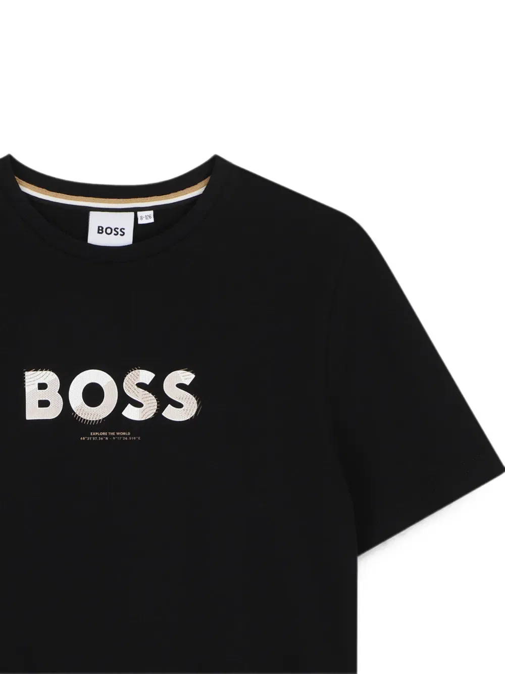 Футболка с коротким рукавом BOSS Kidswear, черный — фото 3