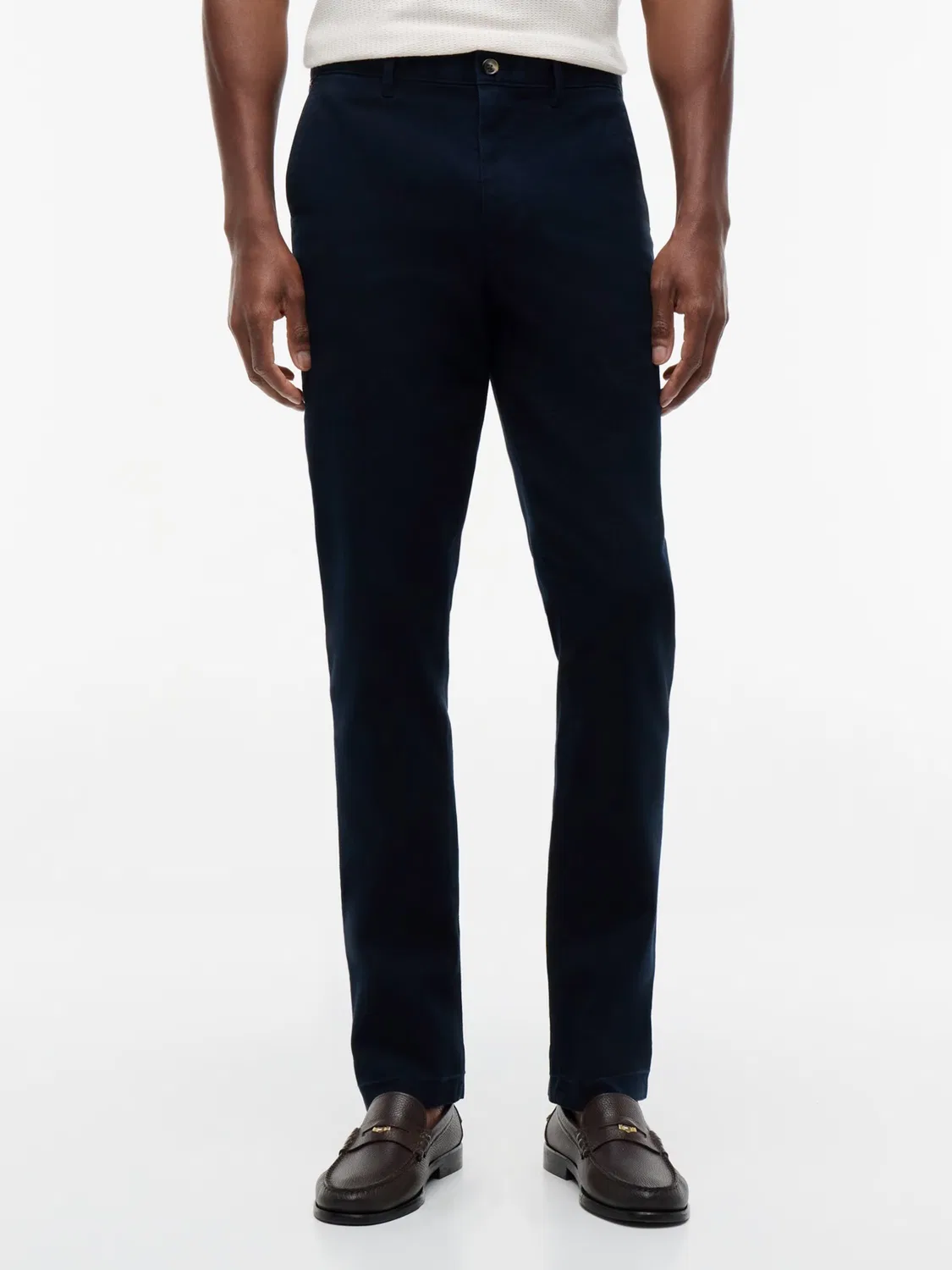 Брюки-чиносы Tommy Hilfiger Regular Denton Straight Textured темно-синего цвета — фото 2