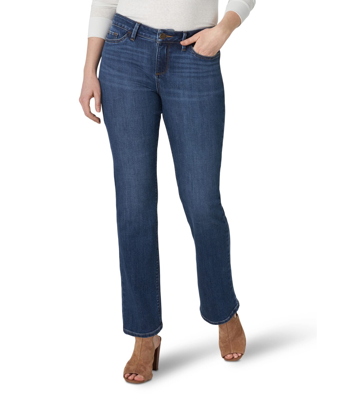 

Джинсы Lee, Secretly Shapes Regular Fit Straight Leg Jeans Mid-Rise