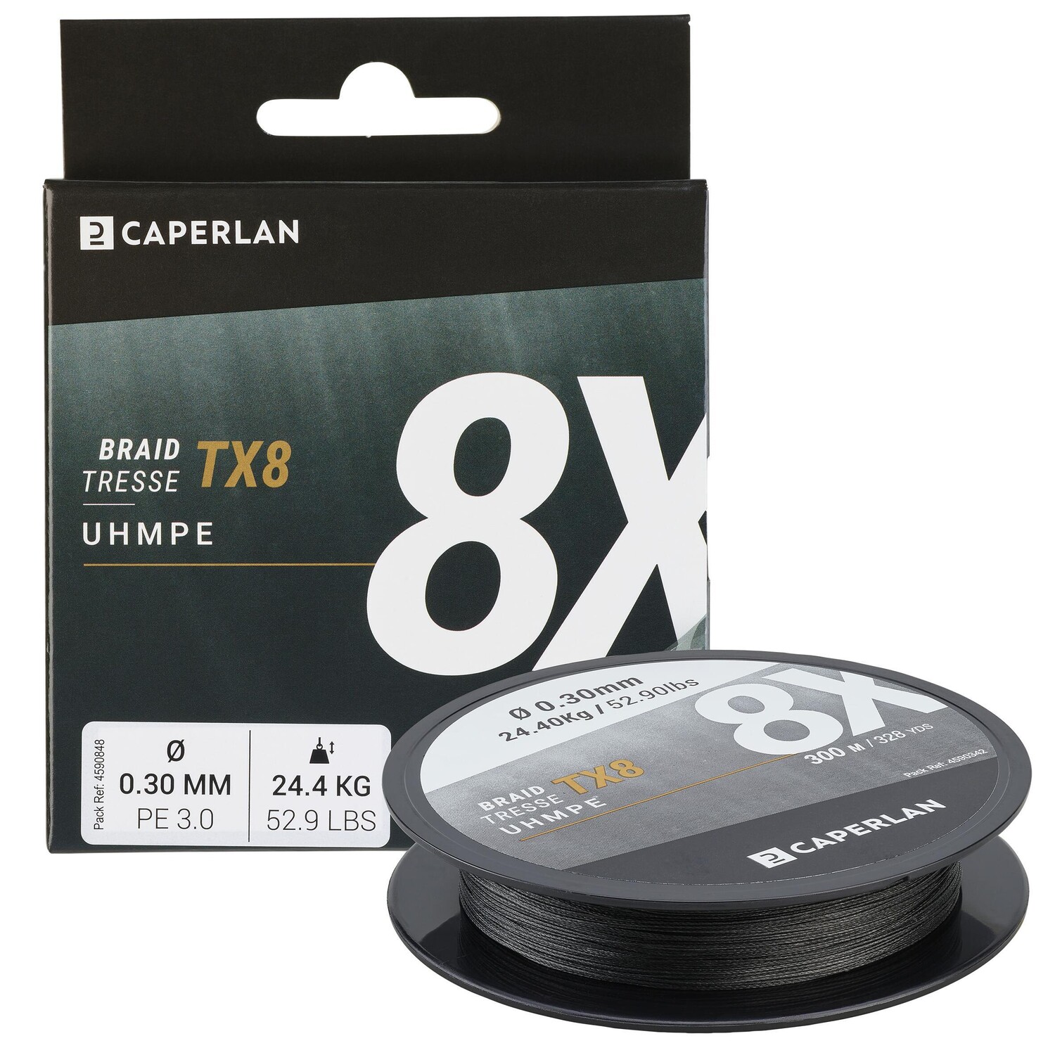 

Основная леска плетеная TX8 серая 300 м спиннинговая рыбалка CAPERLAN, углерод серый