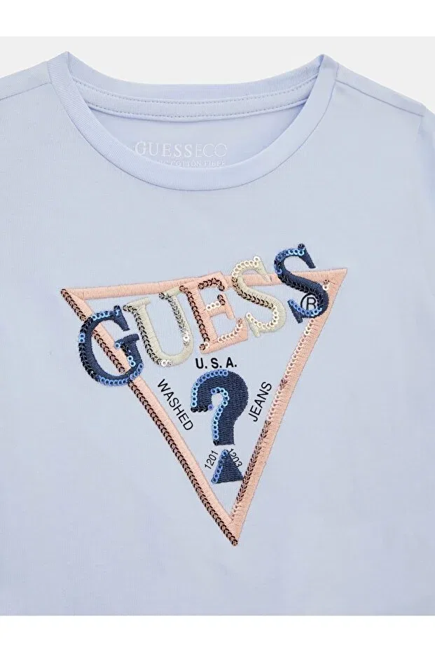 Детская футболка с принтом High Low Ss T-Shirt Guess, Gray — фото 3