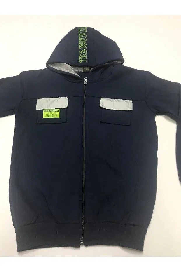 Мужское худи-кардиган на молнии с капюшоном Winter 3-thread Baby Slon Kids Clup, Navy Blue — фото 2