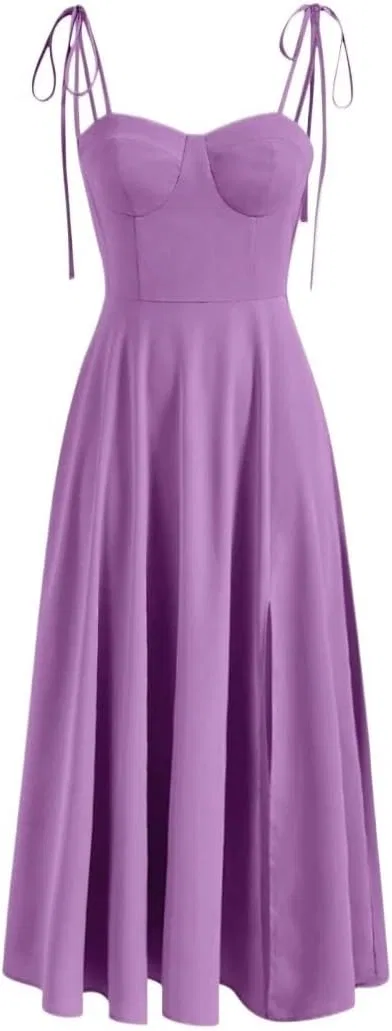 Женское облегающее платье без рукавов с разрезом Lilac Purple