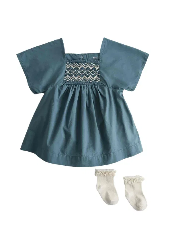 Платье хлопковое Set Marks & Spencer, dark petrol