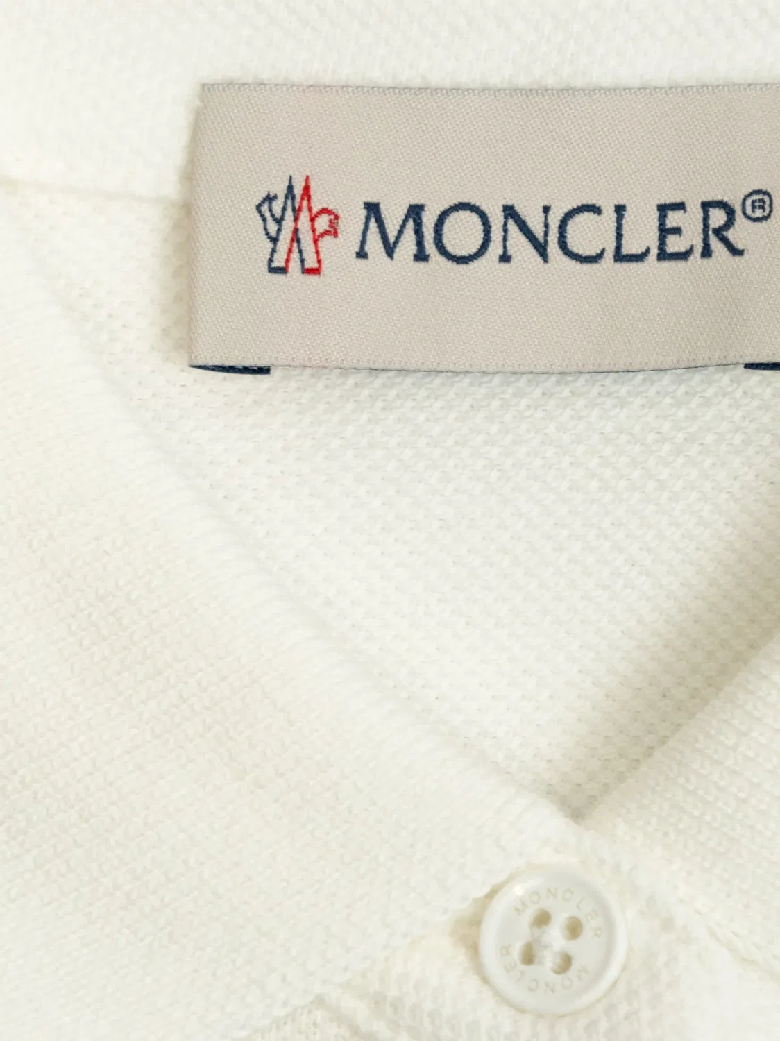 Moncler Белая хлопковая футболка-поло — фото 2