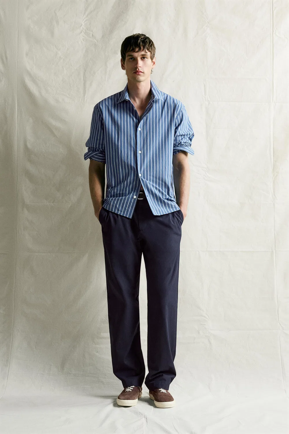 Удобные брюки свободного кройа ZARA, Dark navy