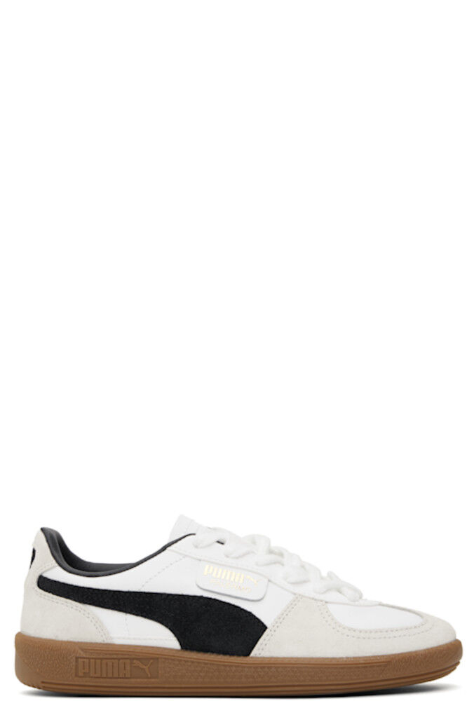 Белые и серые кроссовки из кожи Palermo PUMA