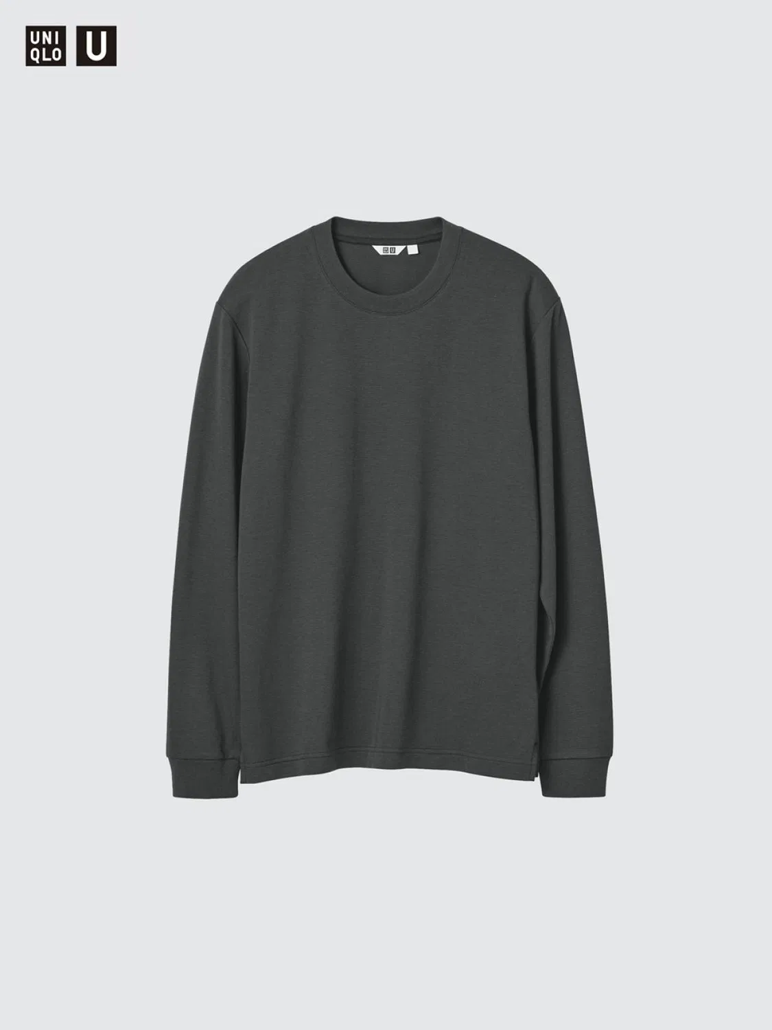 Лонгслив в полоску с круглым вырезом Uniqlo, черный