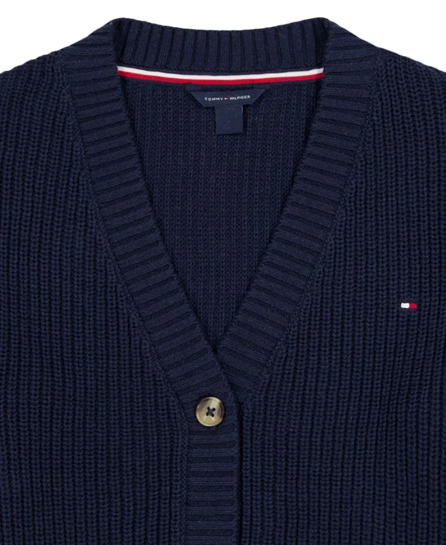 Кардиган-свитер с V-образным вырезом и длинным рукавом Tommy Hilfiger, Navy Blazer — фото 3