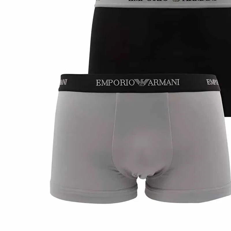 Мужские боксеры из 2 предметов, комплект, EMPORIO ARMANI, Black/Gray — фото 3