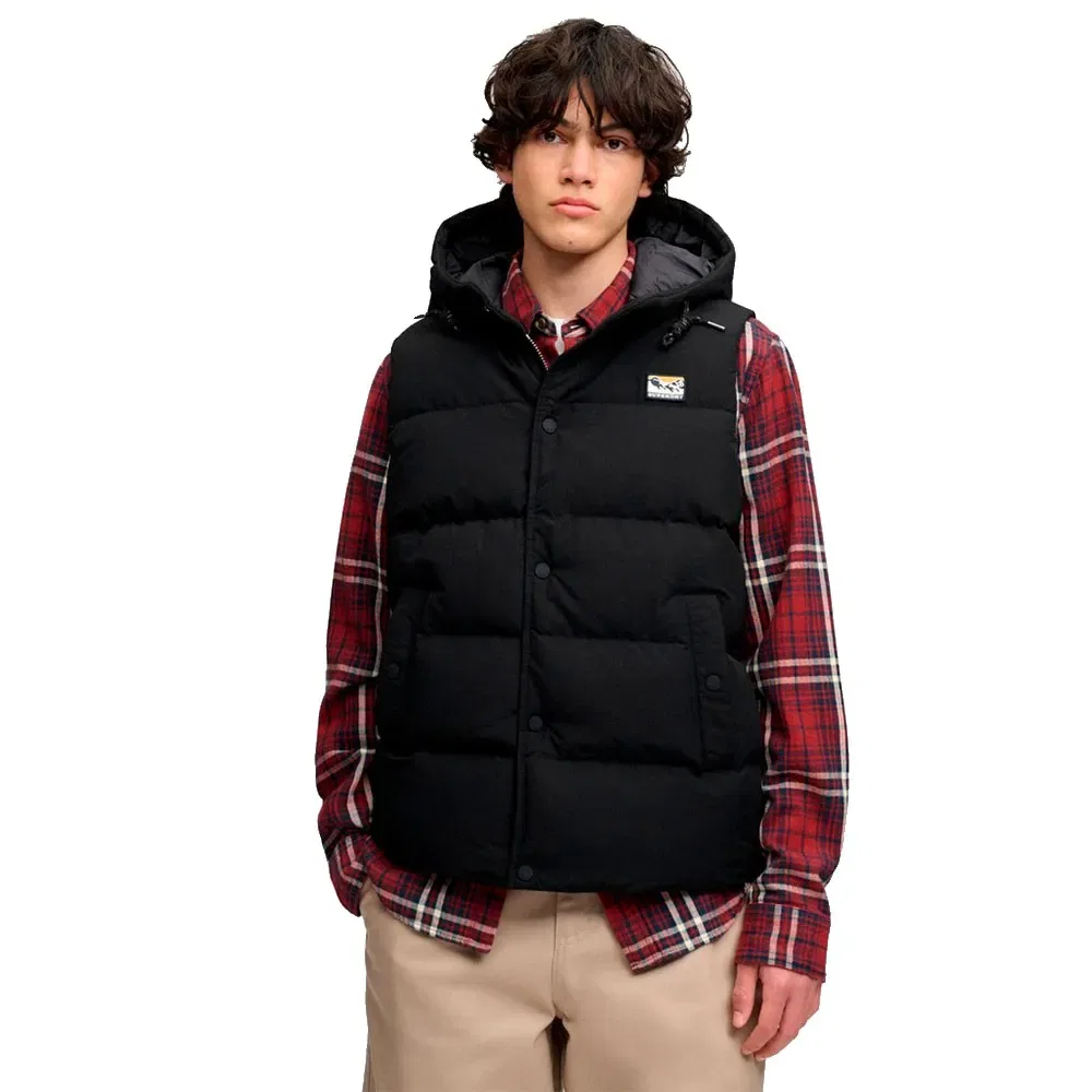 Мужской жилет с капюшоном Short Everest Superdry, Black — фото 3