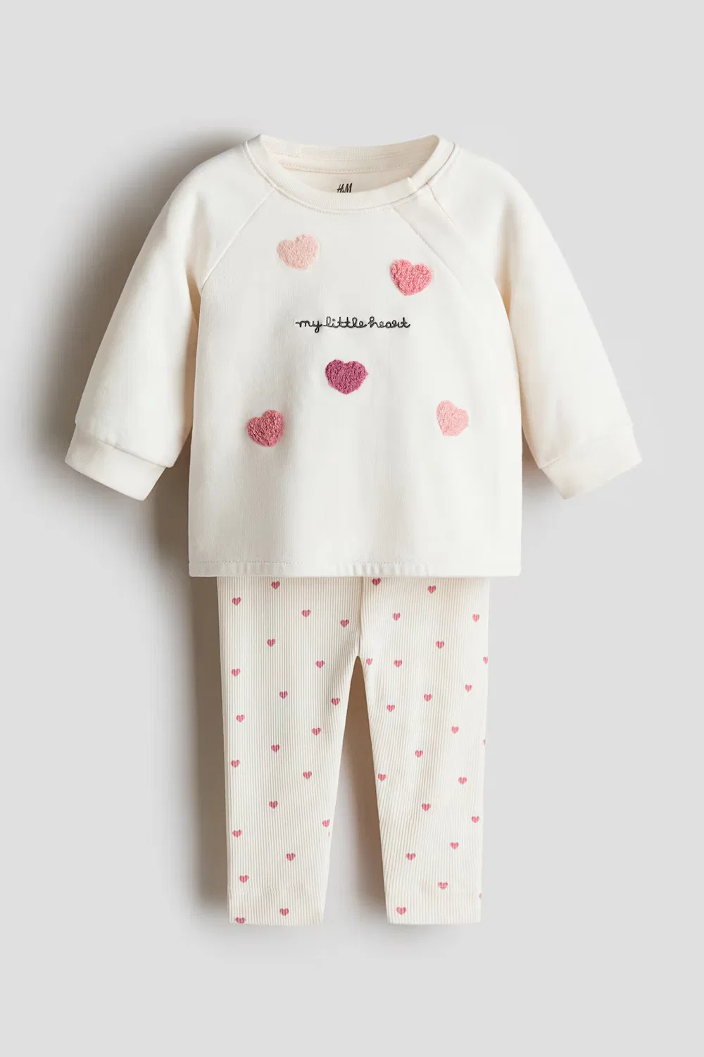Хлопковый комплект из 2 предметов H&M, White/My Little Heart