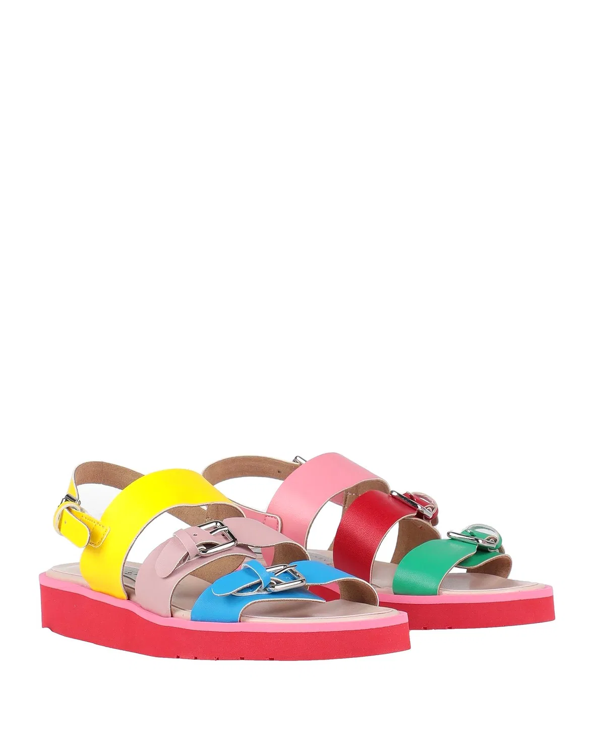 Детские сандалии для девочек из текстиля Stella Mccartney Kids, розовый — фото 2