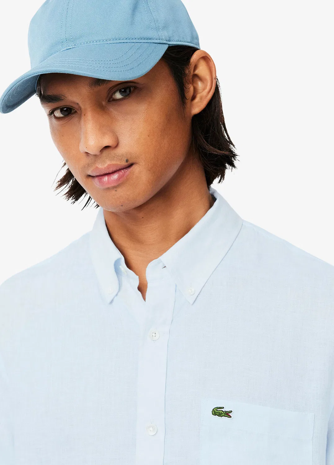 Рубашка регулярная Lacoste, голубая — фото 3