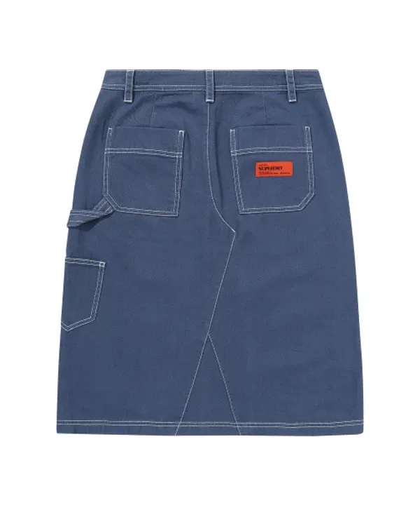 Юбка длинная карпентер, W, Superdry, темный индиго — фото 2