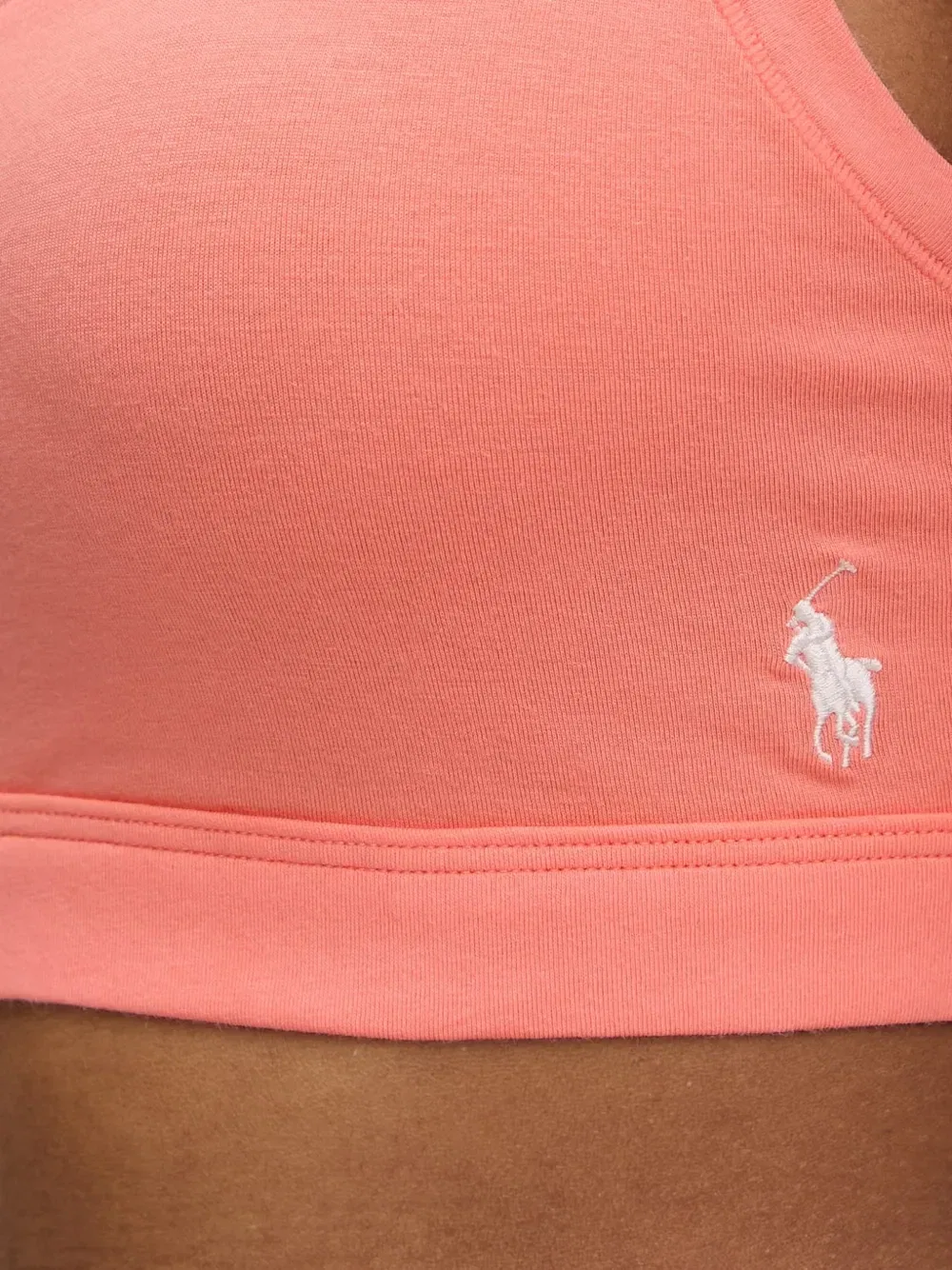 Бюстгальтер с вышивкой-логотипом и вырезом-лодочкой Polo Ralph Lauren, оранжевый — фото 4