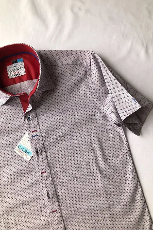Детская рубашка для мальчиков с коротким рукавом Louis Kids, Burgundy — фото 3